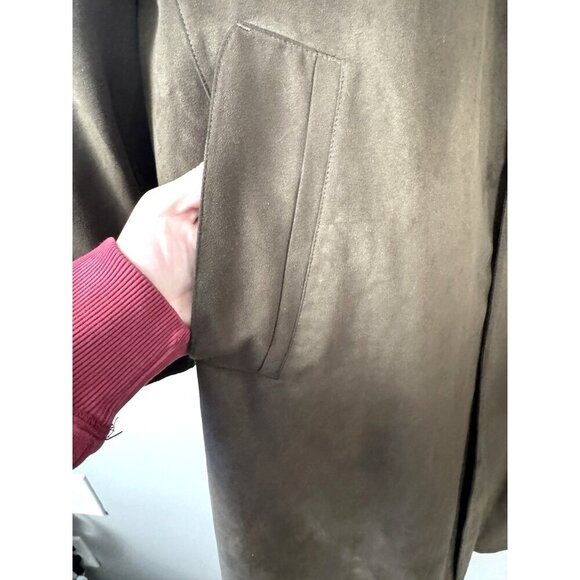 Bill Blass Mens 44S Brown Trench Coat Removable Zip Out Liner Business Office - Picture 5 of 16